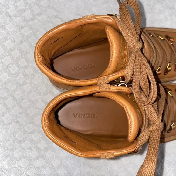 Vince Soren Suede & Leather High Top Sneaker Boot Tan Size 8M Retail $350 - Picture 11 of 13